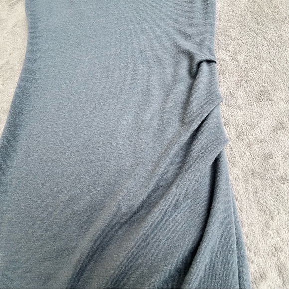 Wilfred Free Isidora Steel Blue Faux Wrap Jersey Knit Dress - Picture 6 of 13